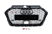 Audi A3 2012–2020 RS-tyylinen etusäleikkö (2016-2020, musta/harmaa) kuva 1