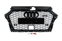 Audi A3 2012–2020 RS-tyylinen etusäleikkö (2016-2020, musta/harmaa) kuva 4