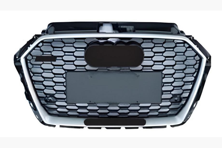 Audi A3 2012–2020 RS-tyylinen etusäleikkö (2016-2020, musta/harmaa kromilla) Image