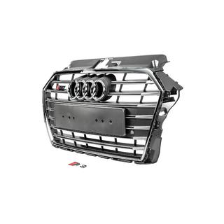 Etusäleikkö S-style (2016-2020, harmaa kromikoristein) Audi A3 2012–2020 kuva 2