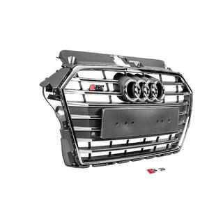 Etusäleikkö S-style (2016-2020, harmaa kromikoristein) Audi A3 2012–2020 kuva 3