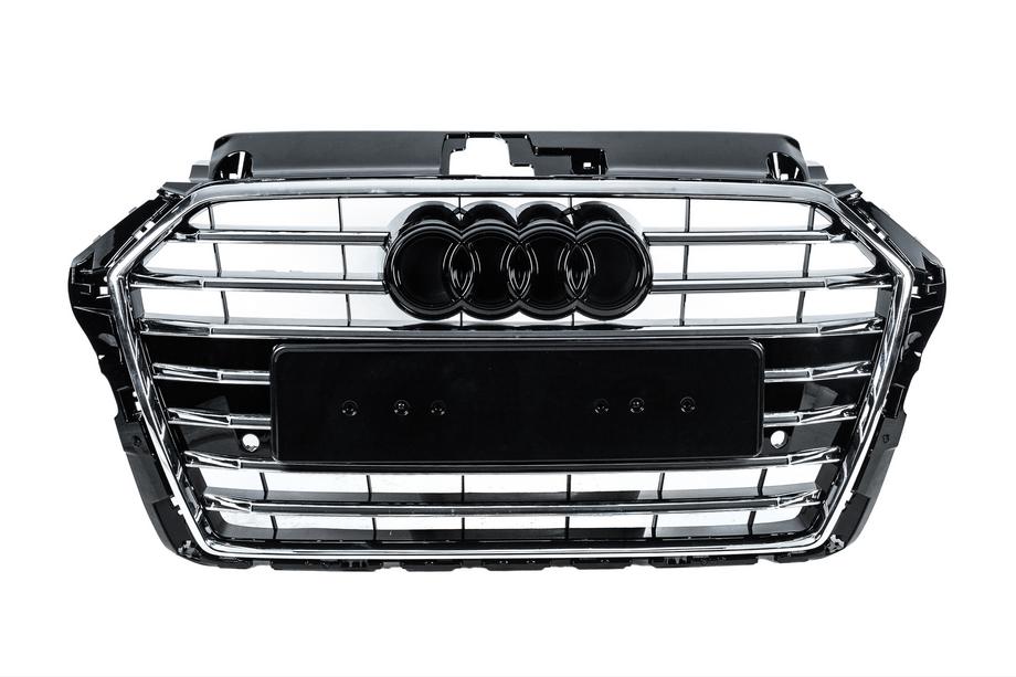 Audi A3 2012–2020 Etusäleikkö S-style (2016-2020, musta kromilla) Image