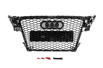 Audi A4 B8 2007–2015 RS-style V-2 etusäleikkö (2007-2011, musta kromilla) kuva 4