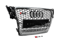Audi A4 B8 2007–2015 Etusäleikkö Quattro-tekstillä, RS-style (2007-2011, musta) kuva 3