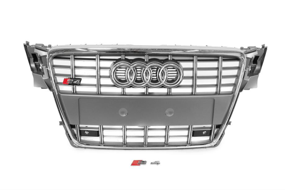 Audi A4 B8 2007–2015 RS-tyylinen etusäleikkö (2007-2011, harmaa kromilla) Image