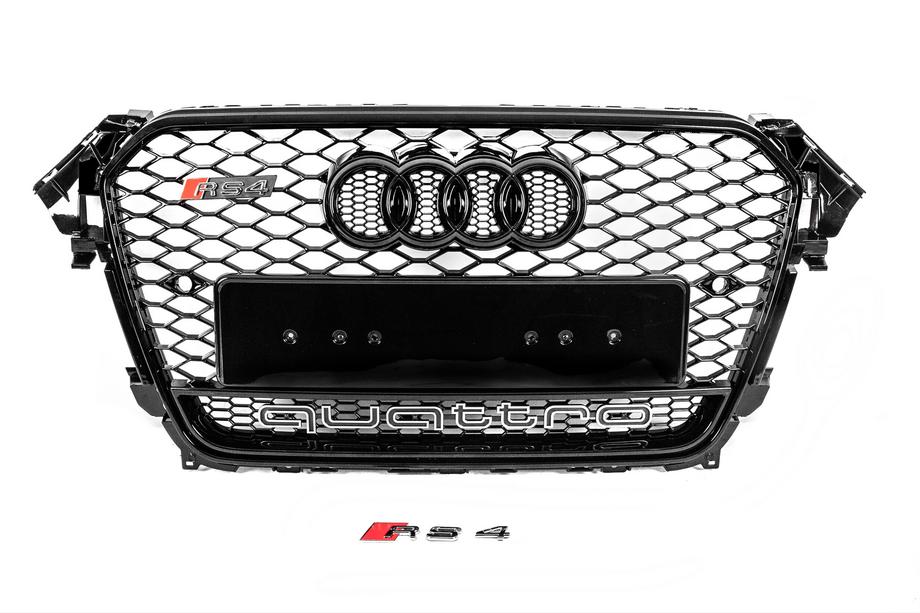 Audi A4 B8 2007–2015 Musta etusäleikkö RS-tyyliin, Quattro-tekstillä (2012-2015) Kuva 1