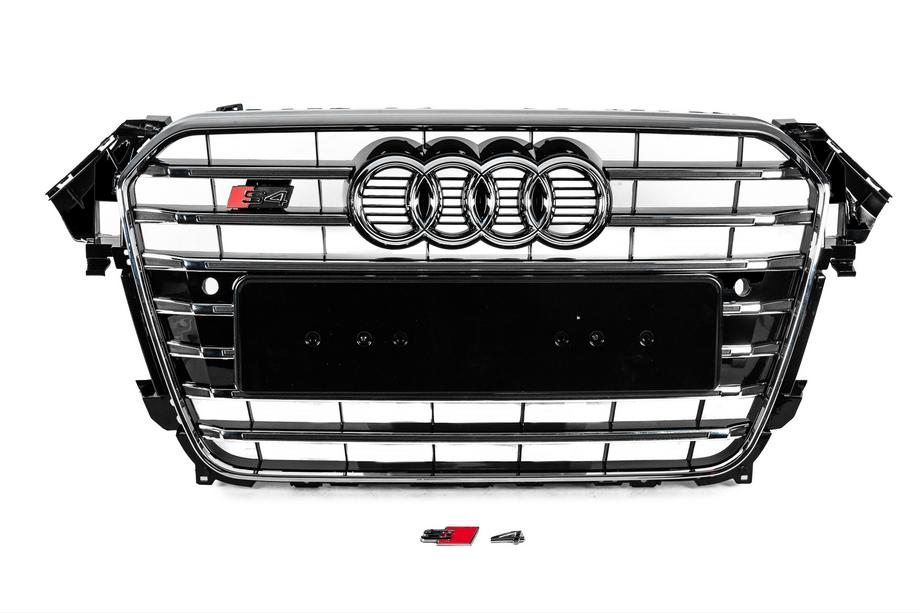 Audi A4 B8 2007–2015 Etusäleikkö S-style (2012-2015, musta kromilla) Image