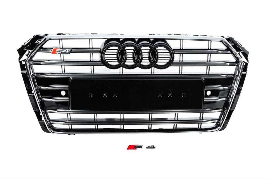 Audi A4 B9 2015–2024 Etusäleikkö S-style (2015-2019, kromi+musta) Image