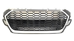 Audi A5 2016–2025 RS-style etusäleikkö (ilman logoa, 2020-2025, musta kromilla) kuva 1