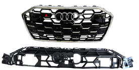 Audi A6 C8 2018–2025 RS-tyylinen etusäleikkö (2024- , harmaa kromilla) kuva 1
