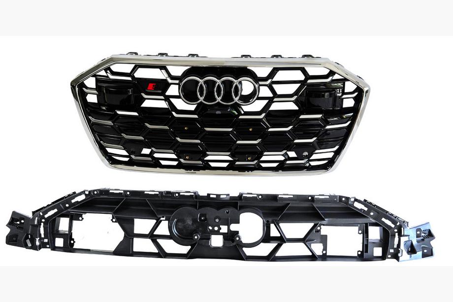 Audi A6 C8 2018–2025 RS-tyylinen etusäleikkö (2024- , harmaa kromilla) Image
