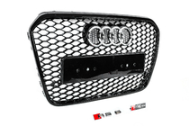 Audi A6 C7 2011–2017 Musta RS-tyylinen etusäleikkö (2011-2014) kuva 2