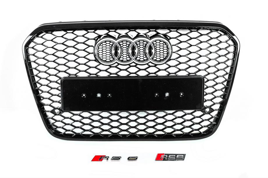 Audi A6 C7 2011–2017 Musta RS-tyylinen etusäleikkö (2011-2014) Image