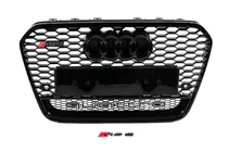 Audi A6 C7 2011–2017 Musta RS-tyylinen etusäleikkö Quattro-tekstillä (2011-2014) kuva 1
