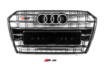 Audi A6 C7 2011–2017 Musta etusäleikkö kromikehyksellä S-Style (2014-2017) kuva 1
