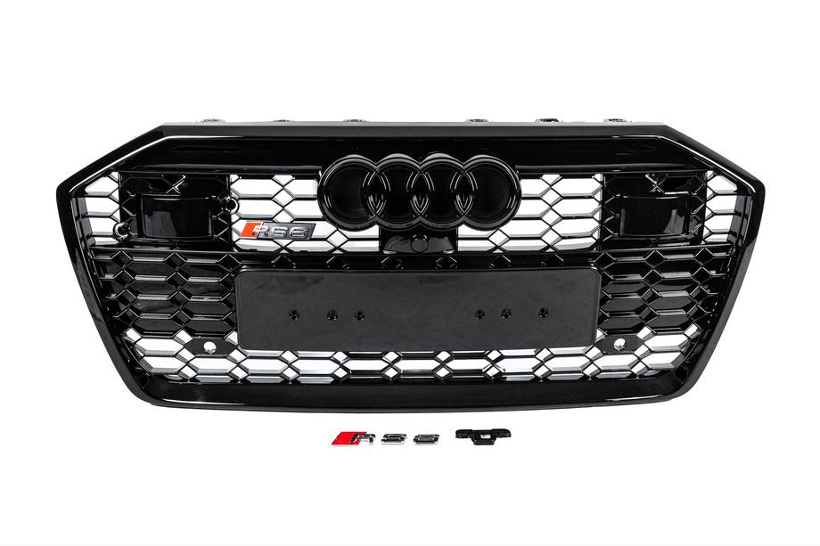 Audi A6 C8 2018–2025 RS-tyylinen etusäleikkö (ACC:llä, musta) Image