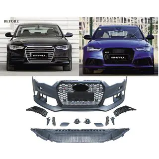 Etupuskuri mustalla RS6-Style etusäleiköllä (2014–2017) Audi A6 C7 2011–2017 kuva 2