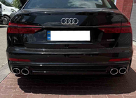 Audi A6 C8 2018–2025 Takal diffuusori pakoputken päillä S-Style Silver (S / S-Line) kuva 1