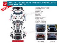 BMW X6 E71 2008–2014 Facelift-kit X6M F96 LCI:lle kuva 3