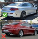 Mercedes C-class W205 2014–2021 Takal diffuusori putkenpäillä Black (Coupe AMG63 -design) kuva 3