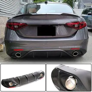 Takapuskurin diffuusori pakoputken päillä V2 (Base, Carbon) Alfa Romeo Giulia 2016–2022 kuva 2