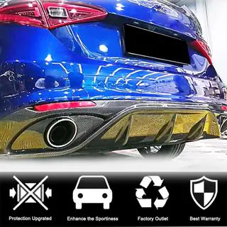 Takapuskurin diffuusori pakoputken päillä V2 (Base, Carbon) Alfa Romeo Giulia 2016–2022 kuva 3