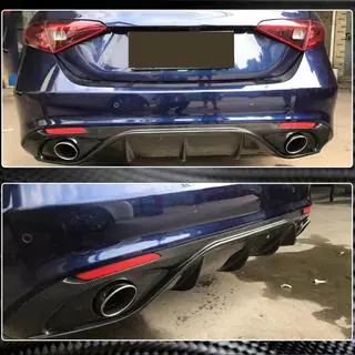 Takapuskurin diffuusori pakoputken päillä V2 (Base, Carbon) Alfa Romeo Giulia 2016–2022 kuva 4