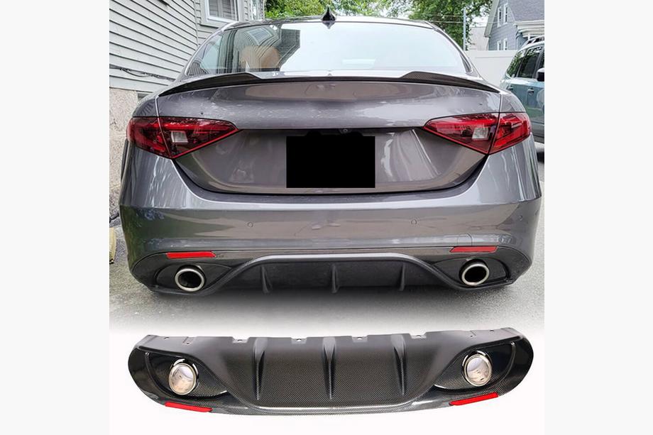Alfa Romeo Giulia 2016–2022 Takapuskurin diffuusori pakoputken päillä V2 (Base, Carbon) Image