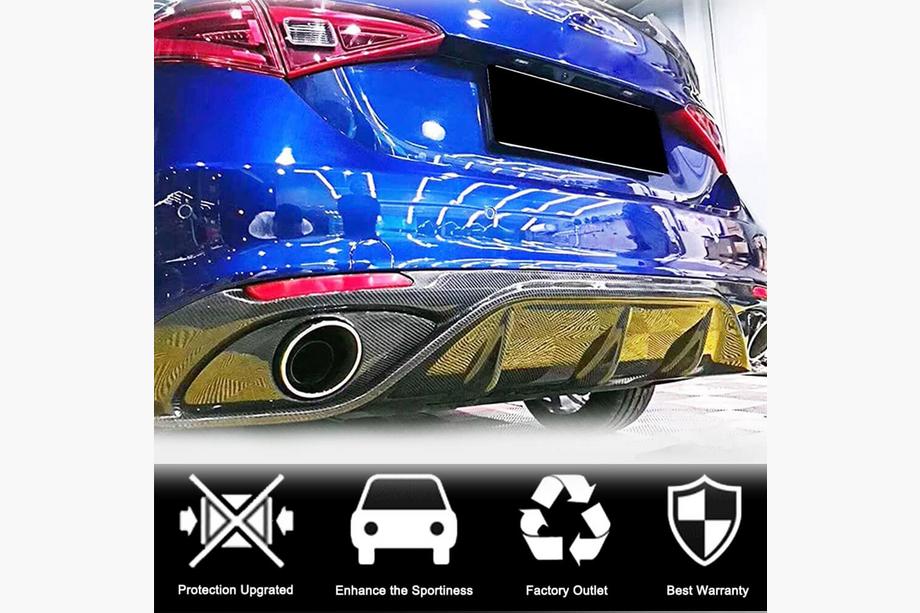 Alfa Romeo Giulia 2016–2022 Takapuskurin diffuusori pakoputken päillä V2 (Base, Carbon) Kuva 3
