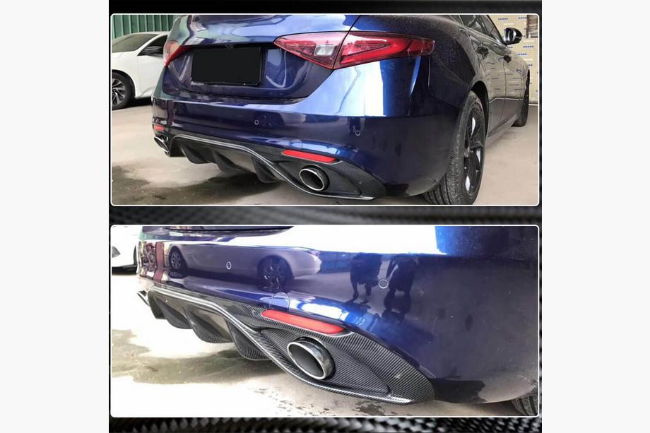 Alfa Romeo Giulia 2016–2022 Takapuskurin diffuusori pakoputken päillä V2 (Base, Carbon) Kuva 5