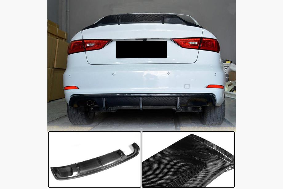 Audi A3 2012–2020 Takapuskurin diffuusori V2 (Base Sedan 2012-2016, hiilikuitu) Image