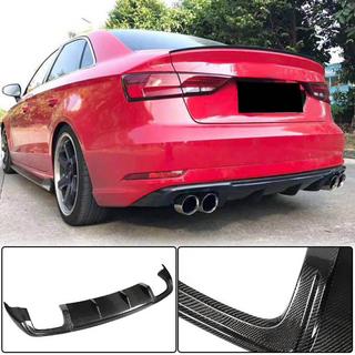 Takapuskurin diffuusori (Base Sedan 2017-2020, hiilikuitu) Audi A3 2012–2020 kuva 1