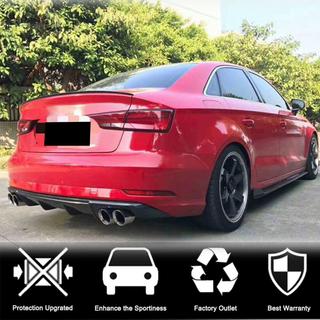 Takapuskurin diffuusori (Base Sedan 2017-2020, hiilikuitu) Audi A3 2012–2020 kuva 2