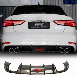 Takapuskurin diffuusori LED-jarruvalolla (Base Sedan 2017-2020, hiilikuitu) Audi A3 2012–2020 kuva 1