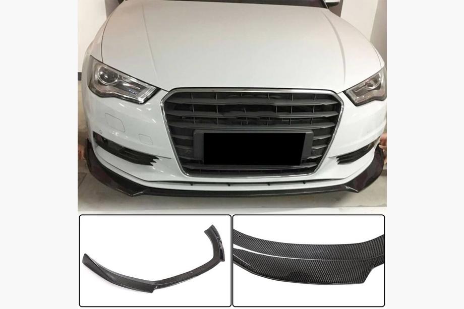 Audi A3 2012–2020 Etupuskurin lip-spoileri Lip V1 (Base 2012-2016 Sedan, hiilikuitu) Image