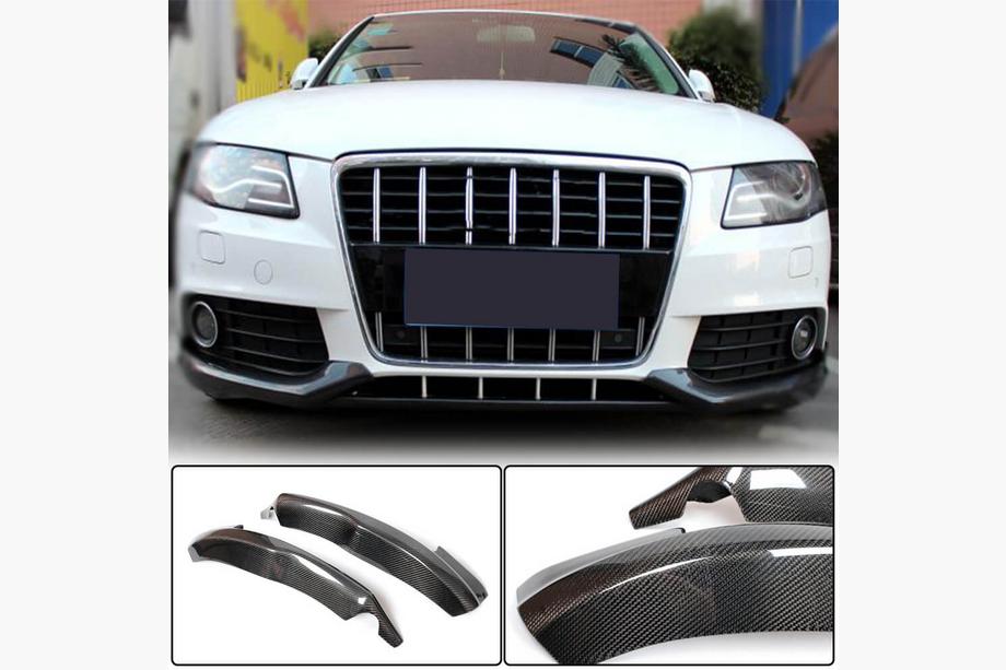 Audi A4 B8 2007–2015 Etuhelman lisäosa Flap (Base 2007-2011, hiilikuitu) Image