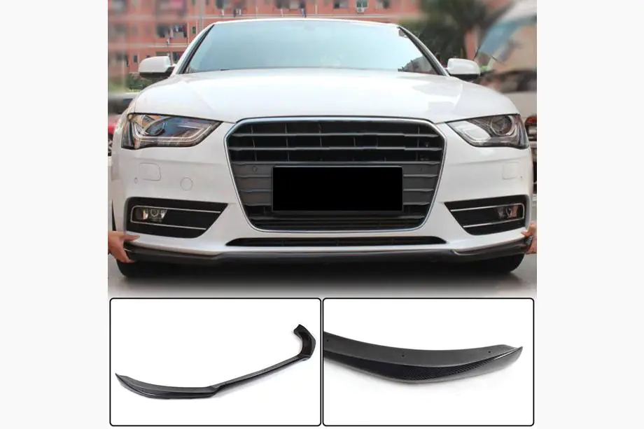 Audi A4 B8 2007–2015 Etupuskurin lip-spoileri Lip (Base 2011-2015, hiilikuitu) Image