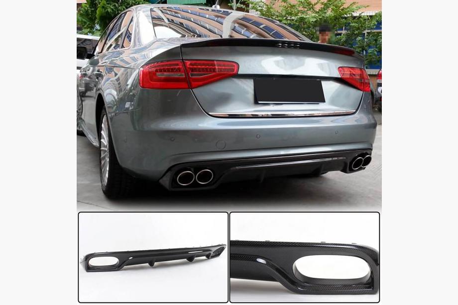 Audi A4 B8 2007–2015 Takapuskurin diffuusori (Base 2011-2015, hiilikuitu) Image