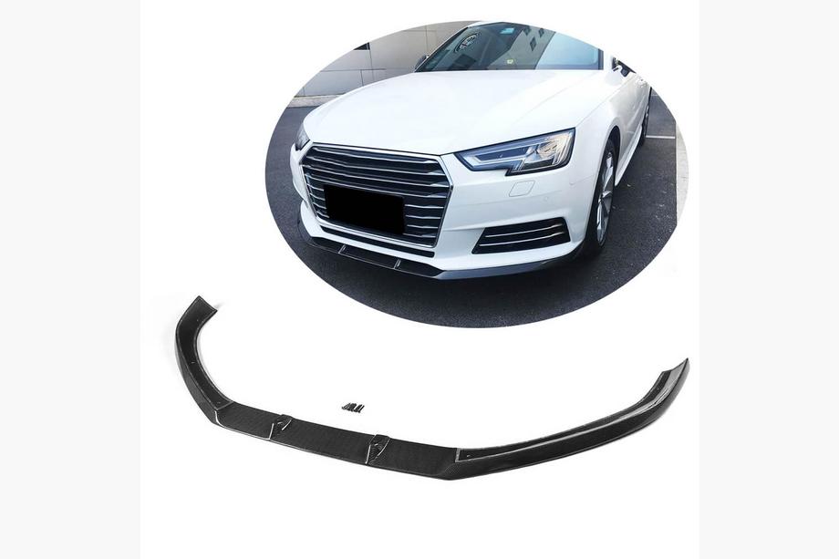 Audi A4 B9 2015–2024 Etupuskurin lip-spoileri Lip V1 (Base Sedan 2015-2019, hiilikuitu) Image