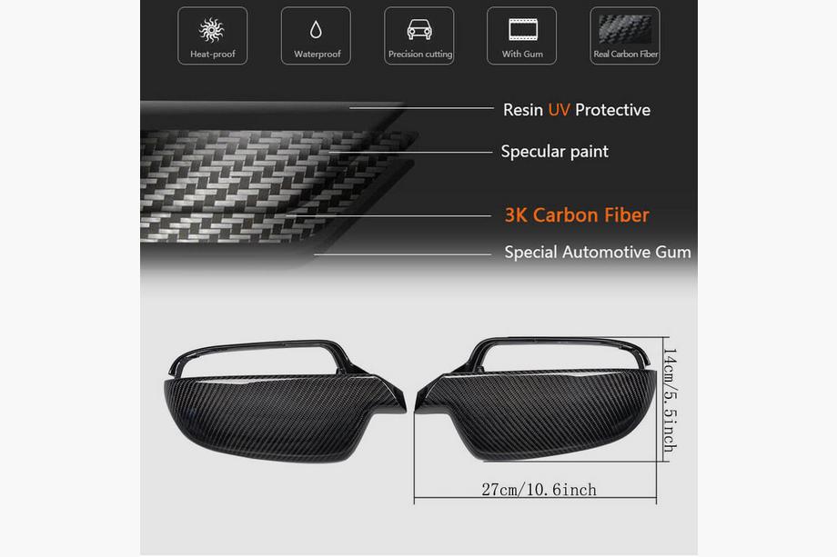 Audi A4 B8 2007–2015 Peilinkuoret – vaihtomalli Style (Carbon) V3 Kuva 5
