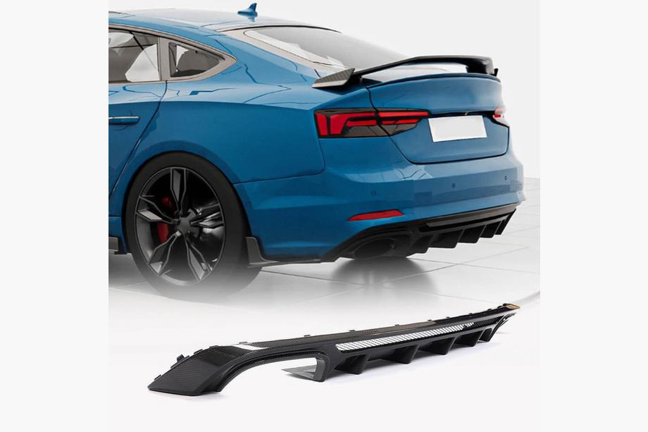 Audi A5 2016–2025 Takapuskurin diffuusori V3 (S-Line 2016-2020, hiilikuitu) Image