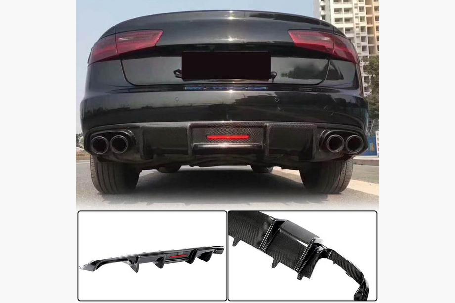 Audi A6 C7 2011–2017 Takapuskurin diffuusori, hiilikuitu (Base 2014-2018) Image