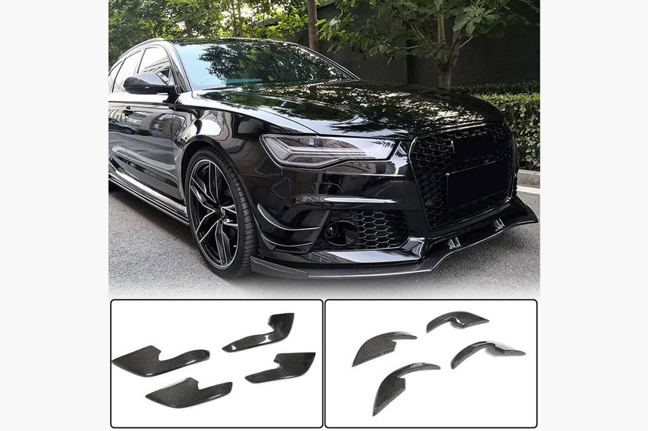 Audi A6 C7 2011–2017 Etupuskurin lipat (RS6, 4 kpl, hiilikuitu) Image
