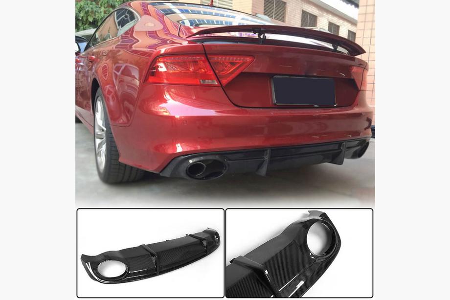 Audi A7 2010–2018 Takapuskurin diffuusori V3 (S-Line, 2010-2014, hiilikuitu) Image