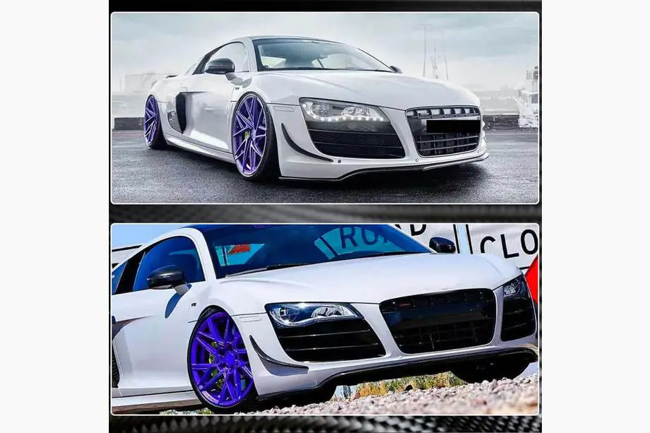 Audi R8 2006–2015 Etupuskurin lipat (hiilikuitu) Kuva 4