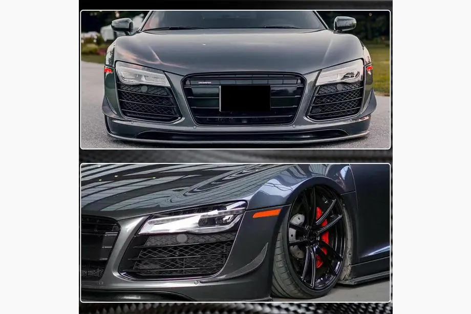 Audi R8 2006–2015 Etupuskurin lipat (hiilikuitu) Kuva 5