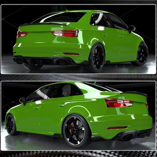 Takapuskurin diffuusori V1 (RS3 Sedan 2017-2019, hiilikuitu) Audi A3 2012–2020 kuva 4