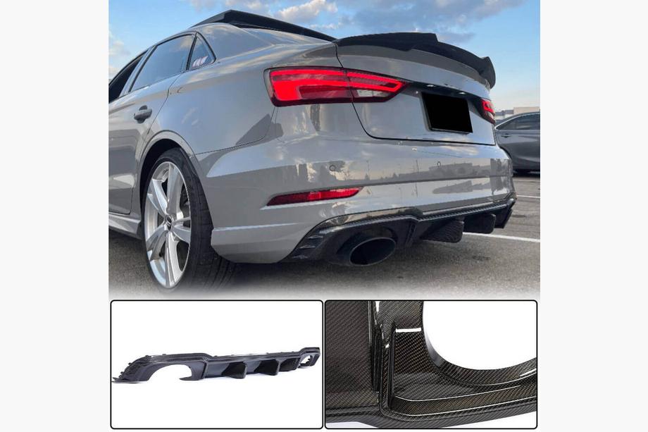Audi A3 2012–2020 Takapuskurin diffuusori V1 (RS3 Sedan 2017-2019, hiilikuitu) Image