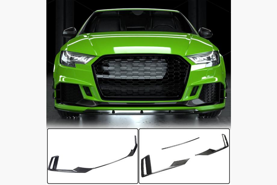 Audi A3 2012–2020 Etupuskurin lipan lisäosat V1 (RS3 Sedan 2017-2020, hiilikuitu) Image