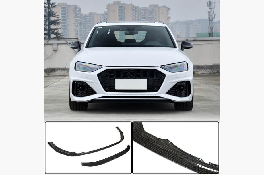 Audi A4 B9 2015–2024 Etupuskurin lip-spoileri Lip V2 (RS4 Avant 2019-2021, hiilikuitu) Image